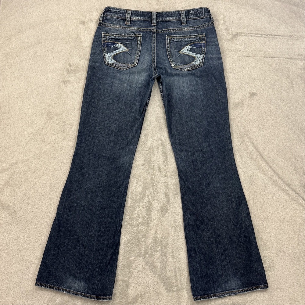 Y2k Silver Jeans Lola Women 30/33 Blue Med Wash Low Rise Bootcut Stretch Western